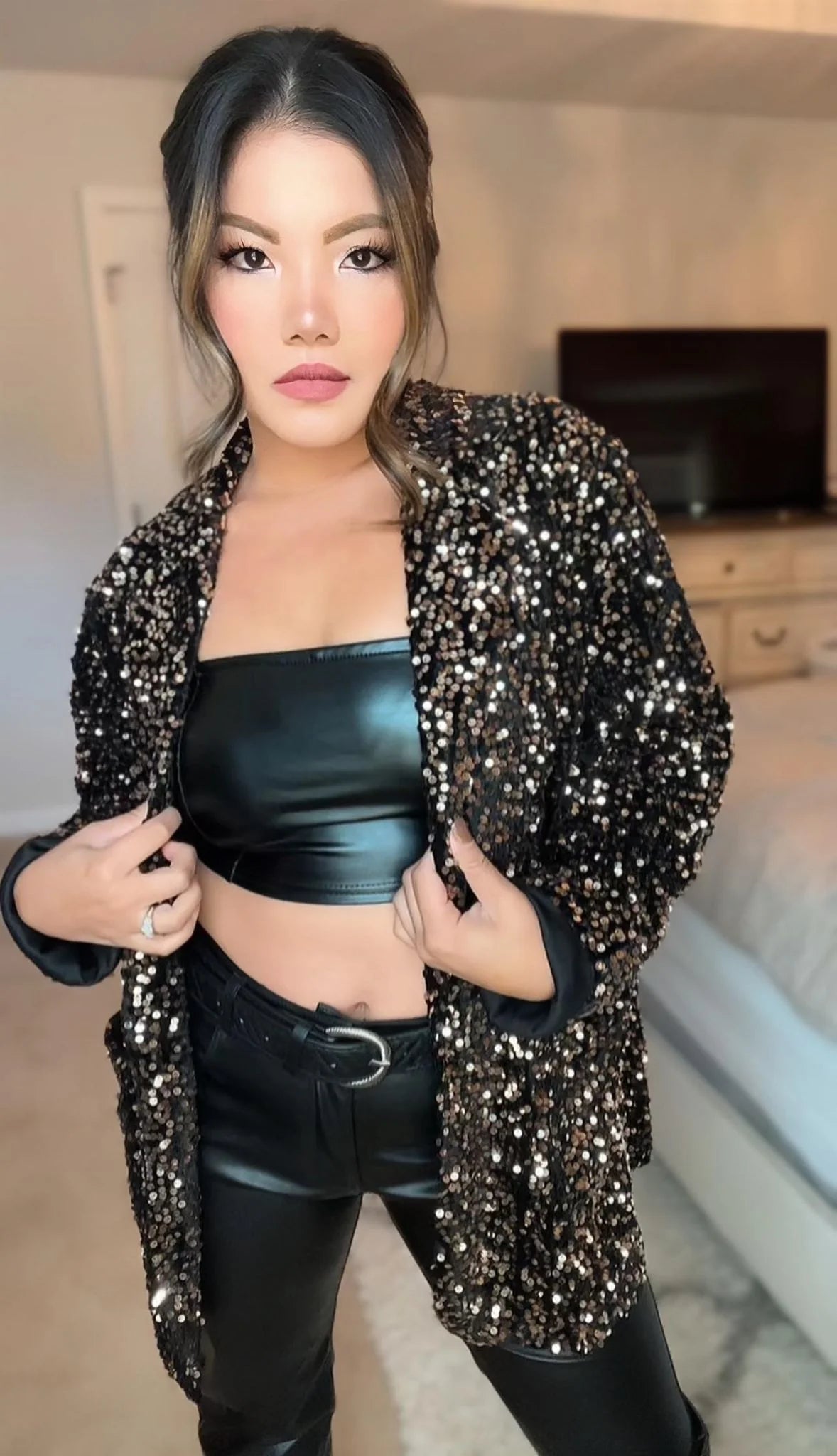 Natasha Oversized Sequin Blazer