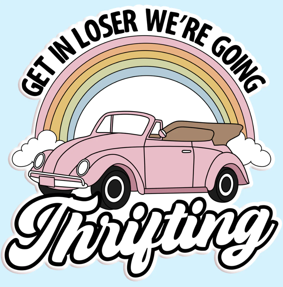 We're Going Thrifting Retro Sticker Decal