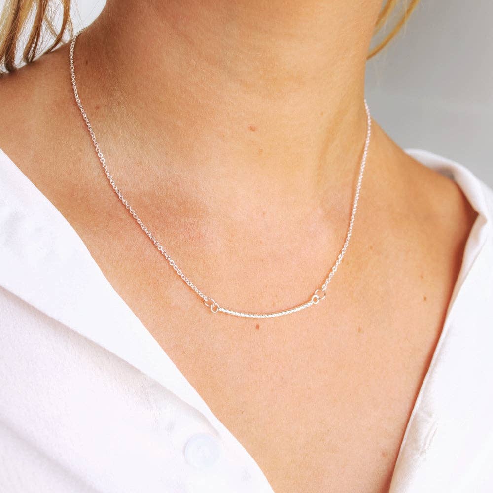 Delicate  Curved Bar Necklace