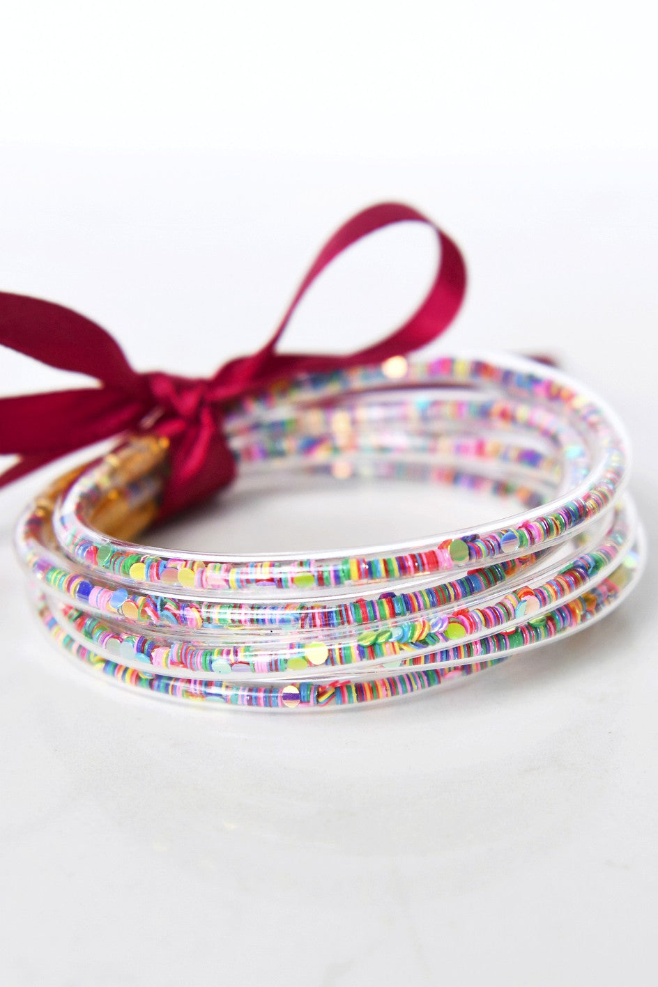 Multicolor Confetti Sequin Tube Bracelets