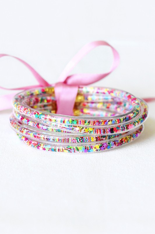 Multicolor Confetti Sequin Tube Bracelets
