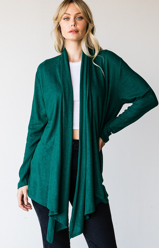 The Sadie Open Front Cardigan - Green