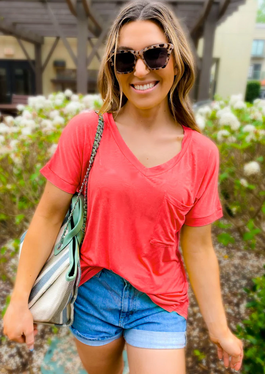 The Sophie Slouchy Tee/Coral