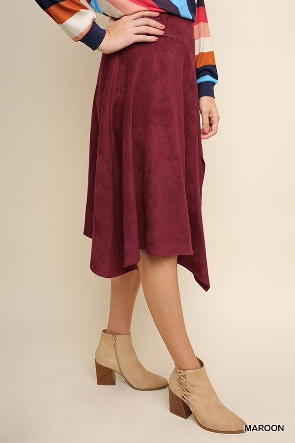 Home For The Holidays Suede Skirt
