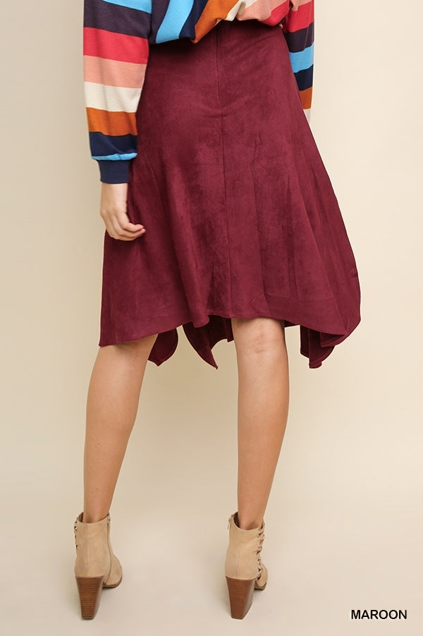 Home For The Holidays Suede Skirt